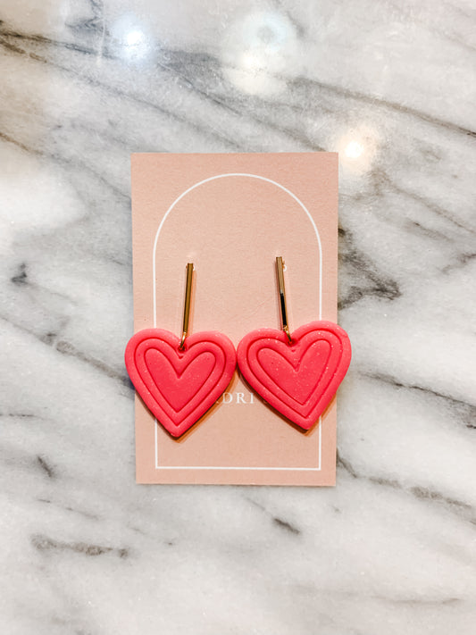 Bar Stud Heart Dangles